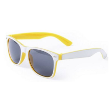 MariaKing Fehérkeretes uniszex trendi napszemüveg (sárga szárral)