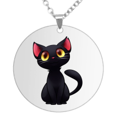 MariaKing Fekete Cica medál lánccal, választható több formában és színben nyaklánc