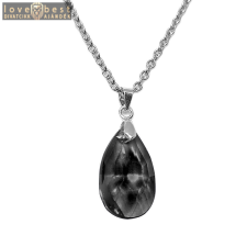 MariaKing Fekete kristály csepp medál ezüst színű lánccal II. nyaklánc