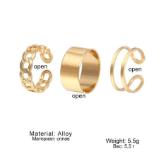 MariaKing Három darabos gyűrű szett, arany színű gyűrű