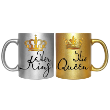 MariaKing Her King His Queen Páros Bögre (2 db), változtatható felirattal, exkluzív színekben bögrék, csészék