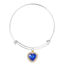 MariaKing Kék kristály szív medál ezüst színű karperecen nyaklánc