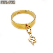 MariaKing Kígyós charmos állítható méretű gyűrű, arany színű, választható szélességben gyűrű