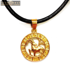 MariaKing Kos-Horoszkóp arany színű medál műbőr lánccal nyaklánc