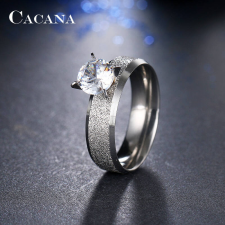 MariaKing Nemesacél gyűrű cirkónium kővel, ezüst színű, 9-es méret gyűrű