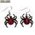 MariaKing Piros kristályos fekete pókos fülbevaló