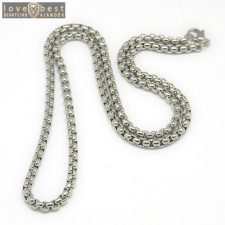 MariaKing Rozsdamentes acél box chain férfi nyaklánc, 60 cm x 4 mm nyaklánc