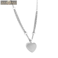 MariaKing Tüköracél szív medál lánccal, ezüst színű (gravírozható) nyaklánc