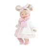 MARINA &amp; PAU Marina&amp;Pau Kislány nyuszis rózsaszín ruhában és kardigánban, sállal - 26cm