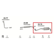 Marix Kipufogódob, hátsó, Seat Arosa/VW Lupo 1.4D/1.7D, 1997-2005 kipufogó alkatrész