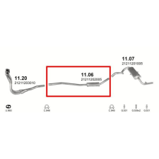 Marix Kipufogódob, közép, Lada Niva 1.6 4WD,1.6, 1976-1995 (KC) kipufogó alkatrész