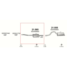 Marix Kipufogódob, közép, Renault Espace III, 2.2D, 2000-2002 (KC) kipufogó alkatrész