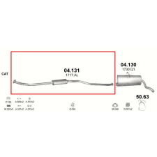 Marix Marix 04.131 kipufogó közép dob kipufogó alkatrész