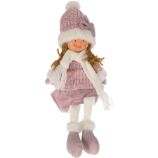 MÁRKA NÉLKÜL DEKOR FIGURA ÜLŐ 45CM SAPKÁVAL RÓZSASZÍN/FEHÉR 2 MODELL karácsonyi dekoráció