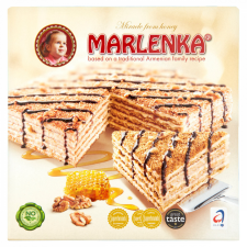  Marlenka mézes torta dióval 800 g csokoládé és édesség