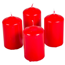  Mártott henger gyertya 60x100mm piros 4db/csom (db ár) gyertya