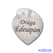 Márványhatású szív 5 cm - Drága Édesapám dekorációs kellék