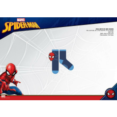 Marvel Pókember csúszásgátlós teliplüss bokazokni gyerekeknek - sötétkék-világoskék-piros - 23-26