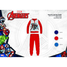 Marvel Téli pamut interlock gyerek pizsama - Bosszúállók - piros - 140