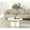  Masă de cafea, Marble Elegance, UnicUtil, 75x75x35 cm, Alb-Auriu, UUMC18