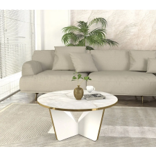  Masă de cafea, Marble Elegance, UnicUtil, 75x75x35 cm, Alb-Auriu, UUMC18 bútor