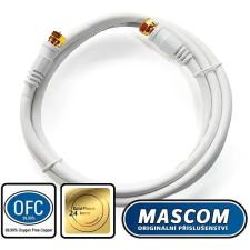 Mascom koaxiális kábel 7676-015W, F csatlakozó 1,5 m kábel és adapter