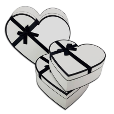  Masnis szív doboz szett fehér dekorálható tárgy