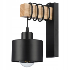MasterLED Kinkiet Ścienny Lampa Natynkowa E27 Czarny Elza Masterled világítás