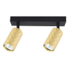 MasterLED Lampa Sufitowa Spot Tuba Reflektor Oprawa Halogenowa 2x GU10 Ruchomy Czarny Złoty Glamour Masterled