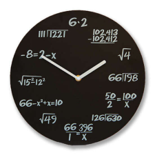 Matematikai képletek falióra - fekete falióra