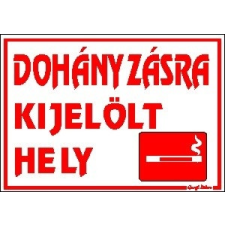 Matrica Dohányzásra kijelölt hely fehér piros "C" információs címke