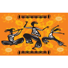  Matrica falfestmény Aficani táncosok, grafika, absztrakt3, 350 x 250 cm tapéta, díszléc és más dekoráció