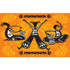  Matrica falfestmény Aficani táncosok, grafika, absztrakt, 220 x 135 cm tapéta, díszléc és más dekoráció