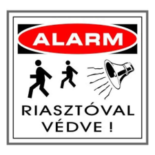 Matrica Riasztóval védve fehér "A" információs címke