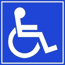 Matrica Rokkant piktogram kék "B" információs címke