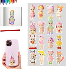  Matrica - Sonny angel - Rózsaszín 12db/lap dekorációs kellék