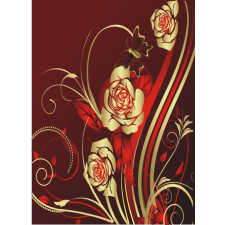  Matrica tapéta Arany rózsák, pillangók, absztrakt, 200 x 255 cm tapéta, díszléc és más dekoráció