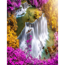  Matrica tapéta Cascada45 Vízesés a sárga erdőben, lila, 150 x 205 cm tapéta, díszléc és más dekoráció