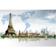  Matrica tapéta Monuments - Eiffel-torony, 250 x 150 cm tapéta, díszléc és más dekoráció