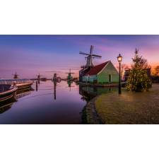  Matrica tapéta Szélmalmok a folyónál, 250 x 200 cm tapéta, díszléc és más dekoráció