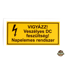  Matrica - Veszélyes DC feszültség villanyszerelés
