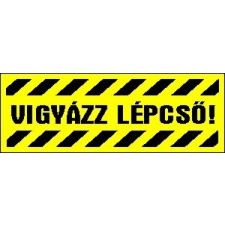 Matrica Vigyázz lépcső! sárga "A" információs címke