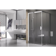  Matrix MSRV4-100 Szatén+Transparent - elcsúsztatható, négyrészes zuhanykabin kád, zuhanykabin