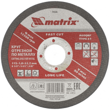 Matrix Vágókorong fémhez 115x1,0x22,2 barkácsgép tartozék