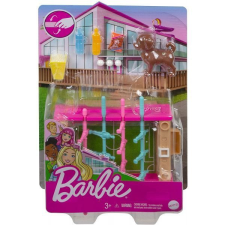 Mattel Barbie kerti játékszett kisállattal - Csocsóasztal kiskutyával barbie baba