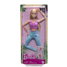 Mattel Barbie Made To Move Doll Blonde Lila felsővel baba