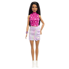 Mattel Barbie Modell - Fényes szoknya és rózsaszín csillagos top baba