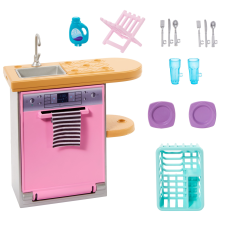 Mattel Barbie Mosogatógép kiegészítőkkel (HJV32) konyhakészlet