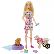 Mattel Barbie: Szőke hajú Barbie baba kerekesszékes kutyussal barbie baba