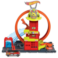 Mattel Hot Wheels City Super tűzoltóállomás hurokkal autópálya és játékautó